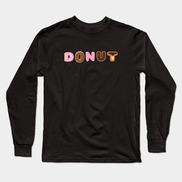 Donut Kawaii Foodie Yummy Vintage Japan Long Sleeve T-Shirt by Flowering Away